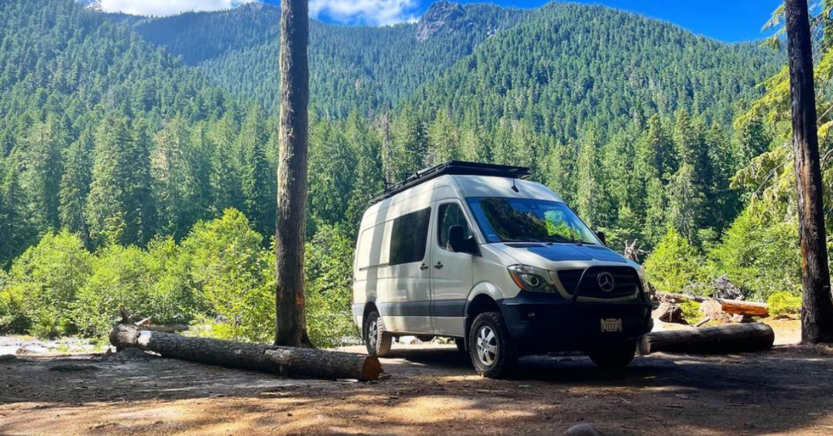 Sprinter Van with Hood Mounted Solar Power