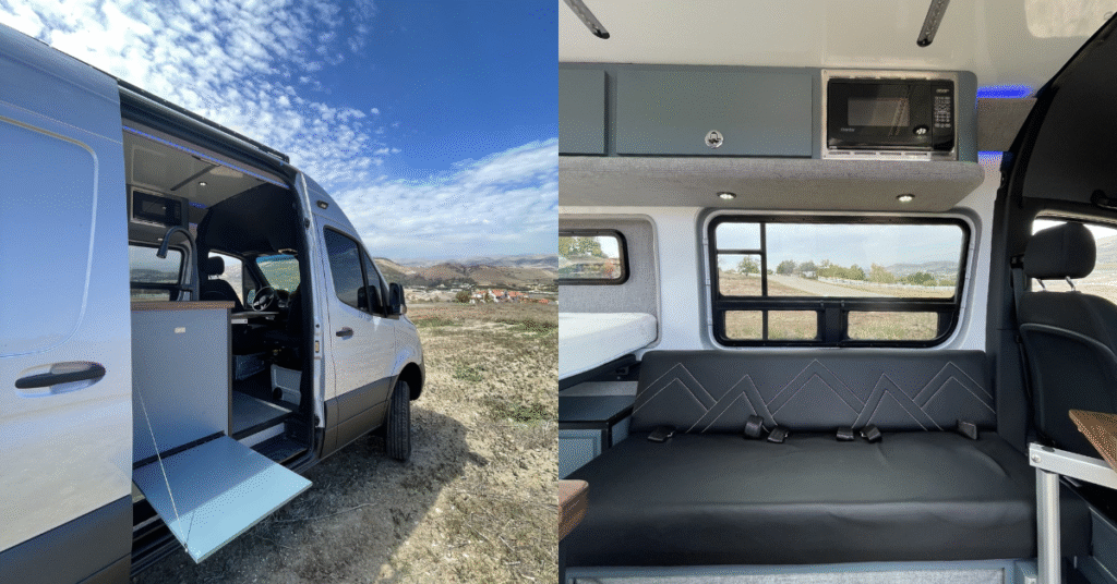 exterior and interior of sprinter van