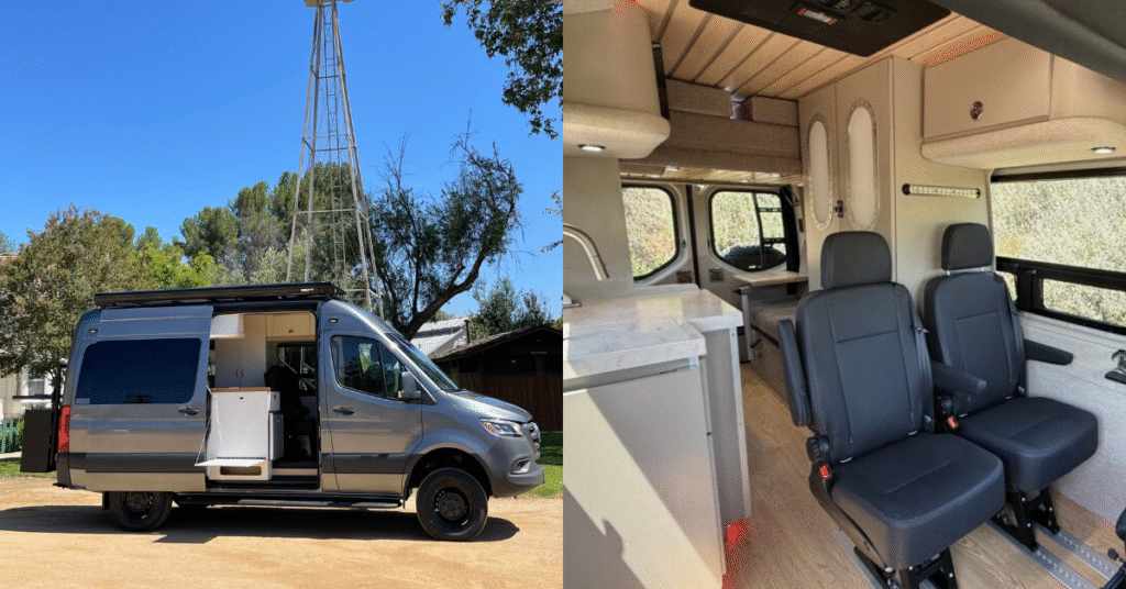 exterior and interior of Sprinter Camper Van