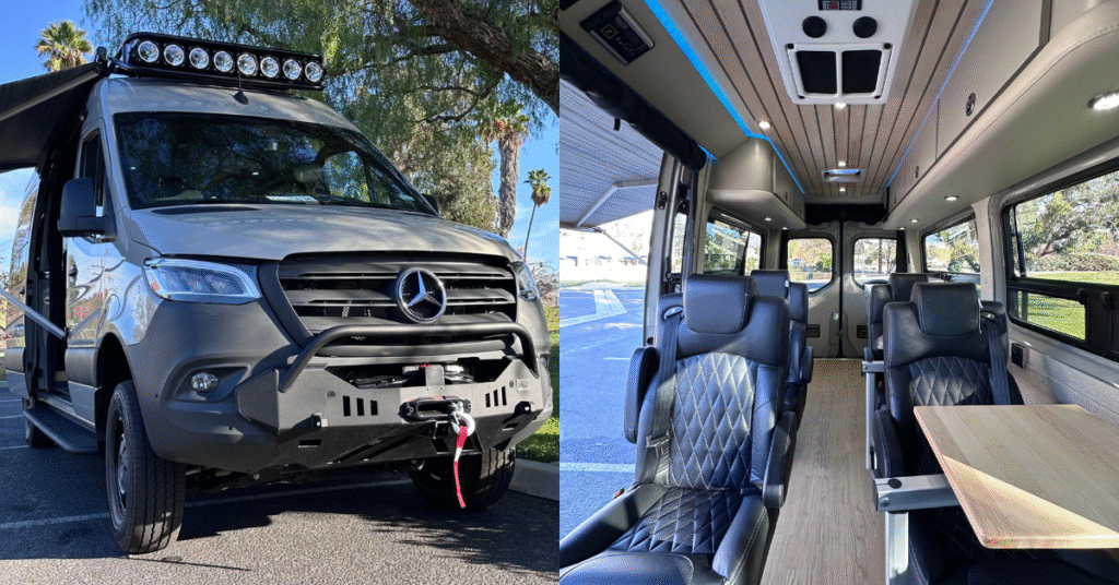 exterior and interior of Sprinter Camper Van