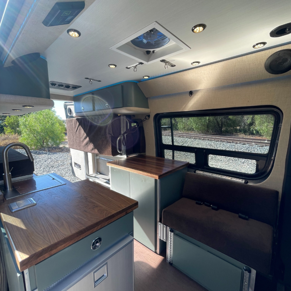interior of a campervan conversion