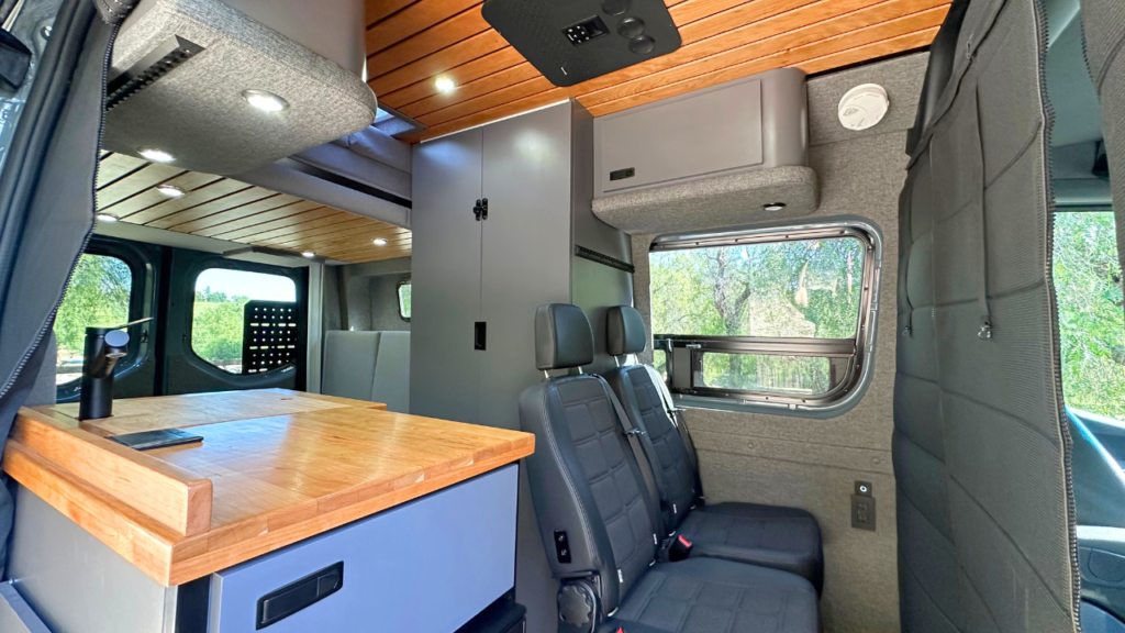 the inside of a AWD van conversion 