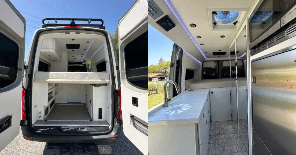 interior of campervan