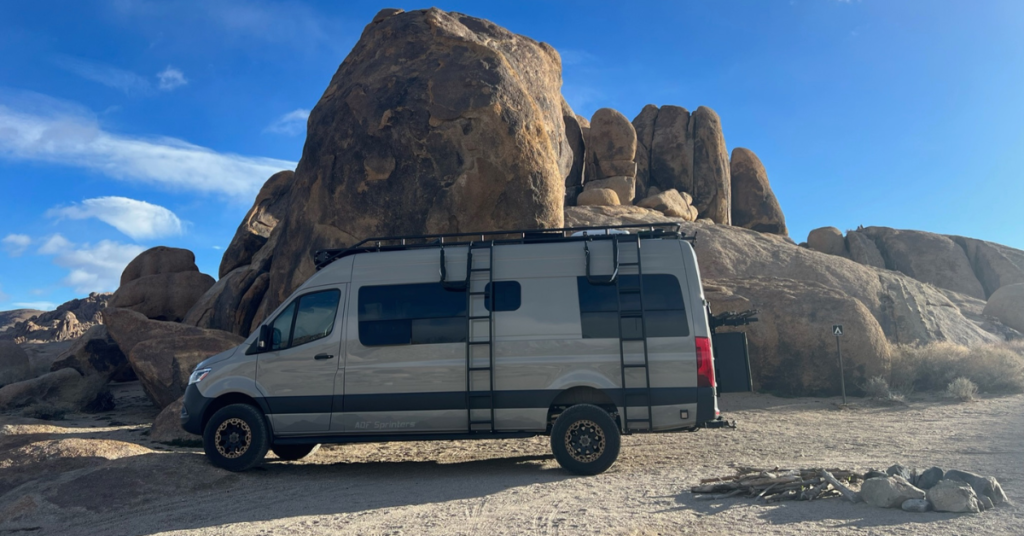 a campervan in a camping spot