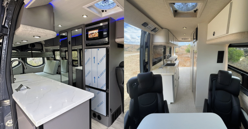 interior of Sprinter van