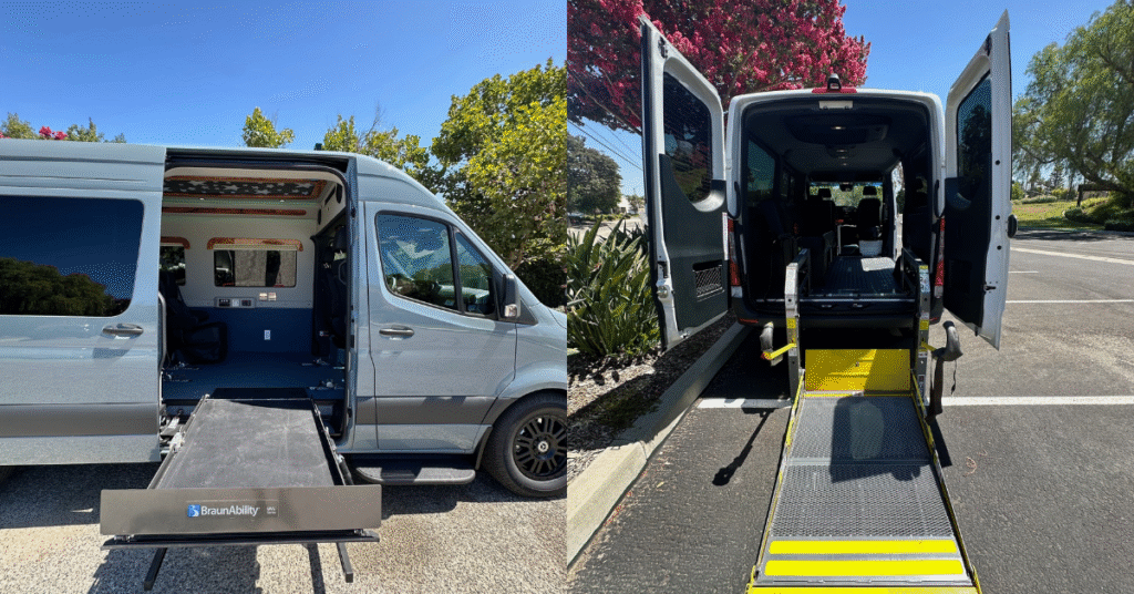 exterior and interior of van conversion