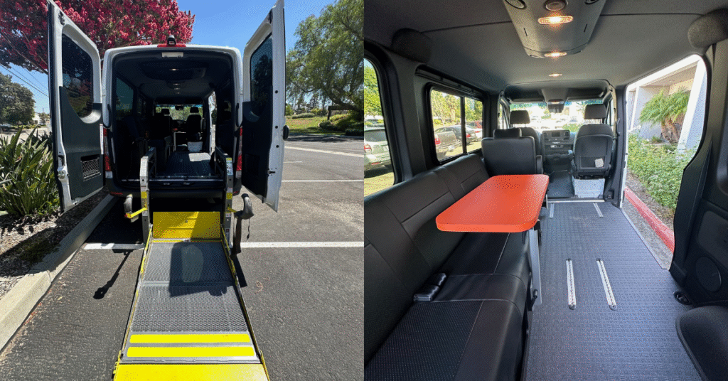 exterior and interior of adaptive van conversion