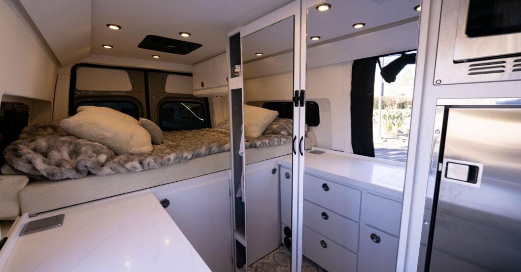 inside of a campervan conversion 