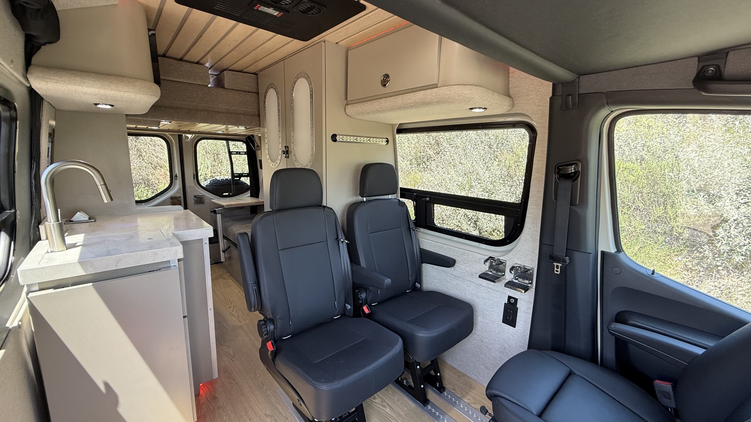 interior of campervan